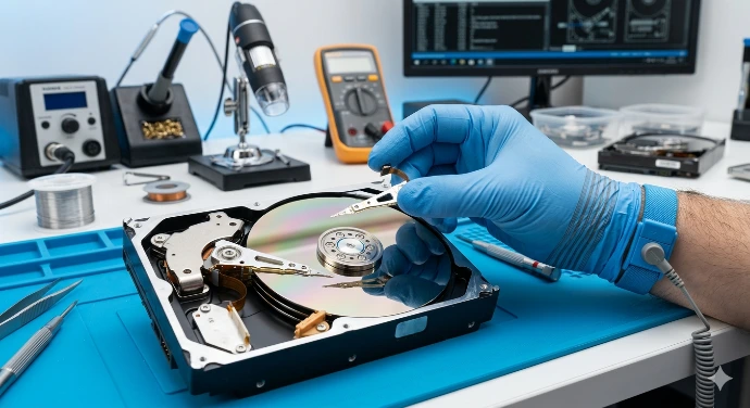 Servizio professionale di recupero dati da hard disk danneggiati e supporti digitali